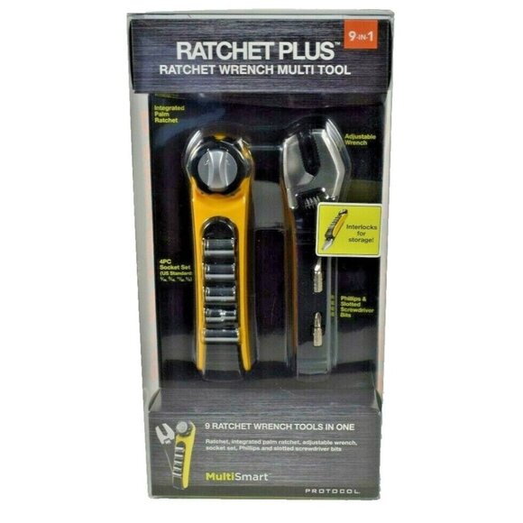 Protocol 9 in 1 Multi Smart Ratchet Plus, Ratchet and Wrench Multi Tool New - Picture 1 of 4